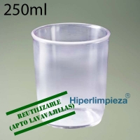 Vaso redondeado PS 250ml 7x9cm transparente