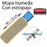 10 Recambio Mopa Microfibra Amarilla Con Estropajo Rubbermaid 40 cm