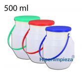 100 lecheras plástico con tapa 500 ml