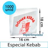 1000 bolsas antigrasa apertura doble kebab 16x18cm