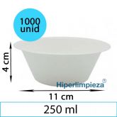 1000 bowls blancos caña azúcar 250ml 11x4cm