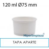 1000 Tarrinas papel blanco helado 120 ml 4oz