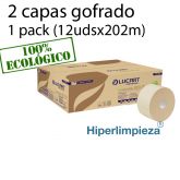 12 Rollos papel higiénico Econatural Ecolabel 202 metros