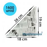 1600 conos papel antigrasa periódico 19x18x26cm