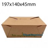 200 cajas take away kraft PE 1490ml 20x14cm