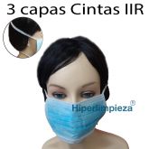 2000 mascarillas IIR 3 capas cintas azules