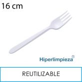 2000 tenedores PS blanco reutilizables 160mm