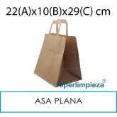 250 bolsas papel asa plana 22x10x29cm 80gr