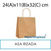 250 bolsas papel asa rizada 24x11x32cm 115gr