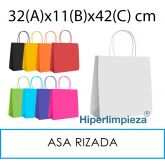250 bolsas papel asa rizada 32x11x42cm 100gr