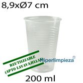 3000uds vasos reutilizables transparentes 200 ml