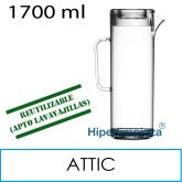 4 jarras con tapa reutilizables Attic PC 1700 ml