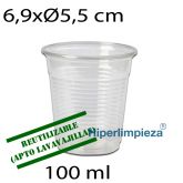 4800 vasos reutilizables transparentes 100 ml