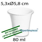 4800uds vasos reutilizables blancos 80 ml