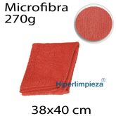 5 Bayetas microfibra 270g 38x40cm rojo