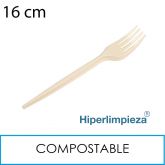 600 tenedores compostables reutilizables 160 mm