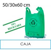 750 Bolsas 70% recicladas verdes 50/30x60 cm