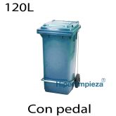 Contenedor basura 120L azul con pedal