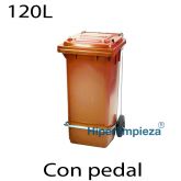 Contenedor basura 120L naranja con pedal