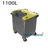 Contenedor de basura 1100L MOD2015 doble tapa amarillo