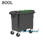 Contenedor de basura 800L tapa doble verde