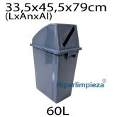 Contenedor Selectivo para Papel y Cartón Gris 60 L