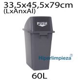 Contenedor selectivo Push gris 60 L