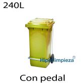 Contenedores de basura 240 Lts Con pedal amarillo