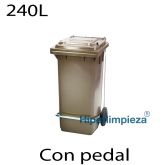 Contenedores de basura 240 Lts Con pedal marrón