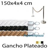 Cordón trenzado y anilla plateada 150x4x4 cm
