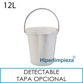 Cubo 12 litros detectable alimentaria blanco