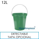 Cubo 12 litros detectable alimentaria verde