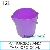 Cubo antimicrobial 12 litros alimentario morado