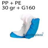 Cubrezapatos polipropileno + polietileno azul y blanco 500uds