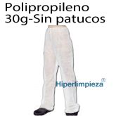 Pantalones desechables PP 30g sin patucos blanco 50 uds