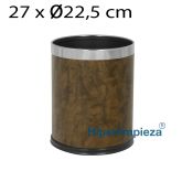 Papelera carcasa única redonda 10L marrón 22,5x27 cm