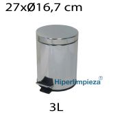 Papelera metálica pedal inox 3L 27x16,7cm