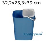 Papelera reciclaje 25L azul 1 caja 32,2x25,3x39 cm