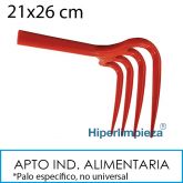 Tenedor 210x260 mm sin palo para industria alimentaria rojo