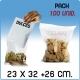 100 bolsas autocierre bolsillo canguro 23x32+26 cm