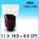 1000 bolsas PE+PET autocierre base G200 11x18,5+6,5 cm