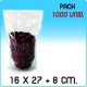 1000 bolsas PE+PET autocierre base G200 16x27+8 cm