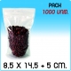 1000 bolsas PE+PET autocierre base G200 8,5x14,5+5 cm