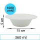 1000 bowls blancos caña azúcar 360ml 15x5cm