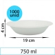 1000 bowls blancos caña azúcar 750ml 19x4cm