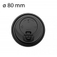 1000 tapas para vaso negras 80mm 8oz