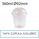 1000 vasos 360 ml + tapas cúpula agujero PET 92 mm