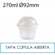 1000 vasos con tapa cúpula abierta 270 ml
