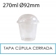 1000 vasos con tapa cúpula cerrada 270 ml