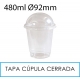 1000 vasos con tapa cúpula cerrada 480 ml